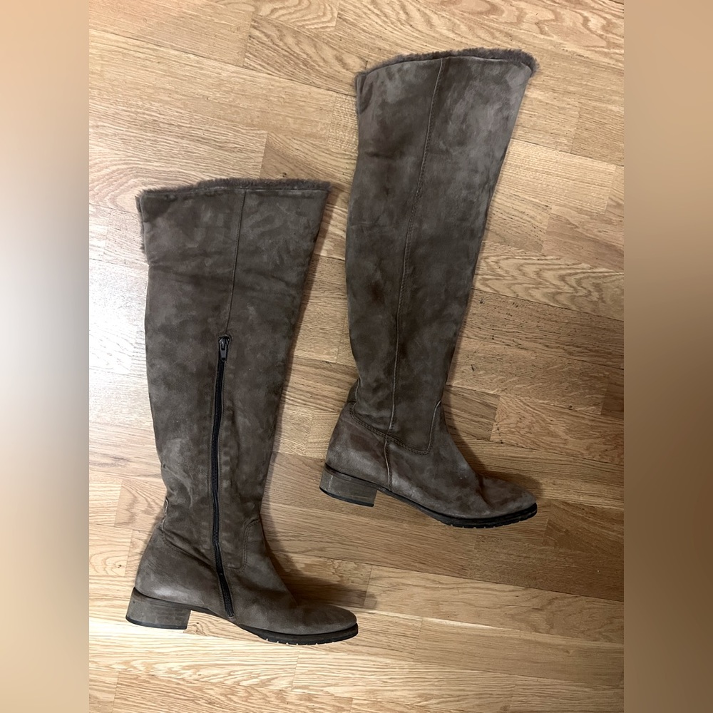 Suede up to knee boots